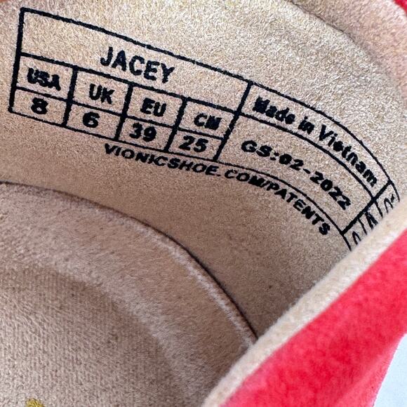 Vionic Jacey Poppy Ballet Flat Wedge Shoes Womens Red Size 8 Rubber Sole Slip On - Picture 10 of 10